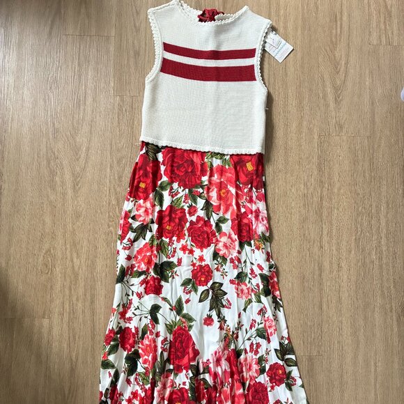 Red and White Floral Dress - Picture 1 of 3
